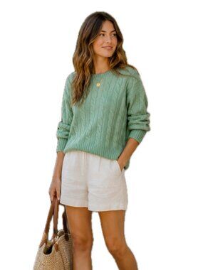 Joie 100% Cashmere Cable Knit Pullover Sweater Size M Crew Neck NEW - Last One!